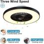 DLLT Modern Ceiling Fans with Lights, 40W LED Dimmable Ceiling Fan with Remote, 7 Invisible Blades Semi Flush Mount Ceiling Fan Light, 3-Speed Indoor Low Profile Ceiling Fan, 3000K-6500K Timing
