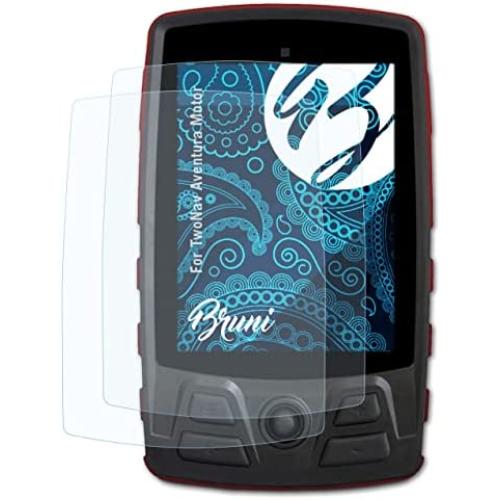 Bruni Screen Protector Compatible with TwoNav Aventura Motor Protector Film, Crystal Clear Protective Film (2X)