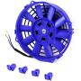(Pack of 1) 7 Inch High Performance 12V Electric Slim Radiator Cooling Fan w/Mounting Kit - Blue
