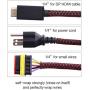 Alex Tech 10ft - 1/4 inch Cord Protector Wire Loom Tubing Cable Sleeve Split Sleeving For USB Cable Power Cord Audio Video Cable – Protect Cat From Chewing Cords - Blackred