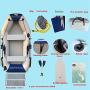 Inflatable Boat Set 2-3 Person Thickened Fishing Boat Hard Inner Bottom Floor Boat with 3 Separate Air Chambers