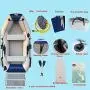 Inflatable Boat Set 2-3 Person Thickened Fishing Boat Hard Inner Bottom Floor Boat with 3 Separate Air Chambers