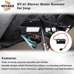 Niyako 5012699AA HVAC Blower Motor Resistor ATC Control Module Compatible with 1999-2004 Grand Cherokee WJ 4.0L 4.7L Replacement# RU-358 973-424
