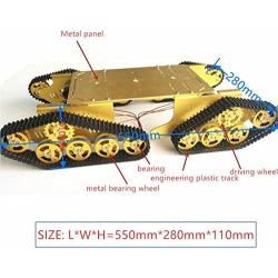 DoHome Professional Large Size Big Load Metal Robot Tank Chassis Kit Model With High Torque Encoder Motor, Remote Control Robotic Platform for Arduino, Raspberry Pie, DIY Code Programming Robotics Kit