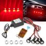 Sidaqi New Bright 4LED 18MM LED Eagle Eye Strobe Lights With Wireless Remote Control Fit For Car Motorcycle Warning Flashing Light DRL Daytime Running Backup Light Waterproof 12V-Red