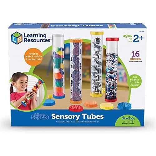 Learning Resources Primary Science Sensory Tubes - Set of 4 Tubes, Ages 2+ Science Toys for Kids, STEM Toys, Fine Motor and Sensory Toys