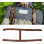 Dheera Portable PU Leather Outdoor Picnic Blanket Carry Strap Multipurpose Adjustable Strap Practical Picnic Accessories for Camping Hiking Motorcycle Bedroll Straps