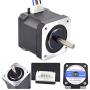 STEPPERONLINE 5PCS Nema 17 Stepper Motor 1.5A 12V 45Ncm (63.74oz.in) 4-Lead 39mm Body W/ 1m Cable and Connector for DIY CNC/ 3D Printer/Extruder