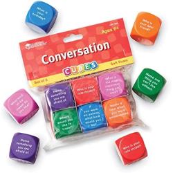 Learning Resources Conversation Cubes - 6 Pieces, Ages 6+ Foam Cubes for Social Emotional Learning, School Counselor Supplies, Speech Therapy Toys, Ice Breaker Cubes