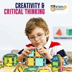 MagVision 60-Piece Magnetic Building Tiles Set, Stem Magnetic Building Blocks, Extra Strong and Safe Magnets, Stem Toys, Magnetic Blocks, Educational Toys for Children Ages 3+ Years