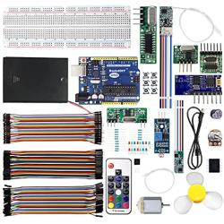 Super Starter Kit Based on Arduino UNO R3 with Tutorial and Controller Board Compatible with Arduino IDE, Includes Relay Wireless Radio Frequency Remote Control Switch Transmitter and Receiver kit
