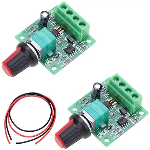 DAOKI 2Pcs Motor Speed Controller 2A 30W DC 1.8v 3v 5v 6v 7.2v 12v Low Voltage PWM 1803BK Adjustable Drive Module with Power Wire DAOKI 2Pcs Motor Speed Controller 2A 30W DC 1.8v 3v 5v 6v 7.2v 12v Low Voltage PWM 1803BK Adjustable Drive Module with Power Wire