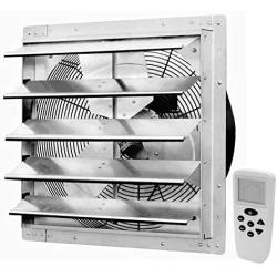 iLiving 18 Inch Smart Remote Shutter Exhaust Fan with Thermostat, Humidistat, Variable Speed, Timer, Wall Mounted, 18