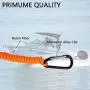 8M0092850 Boat Kill Switch Lanyard with Wrist Replacement for Mercruiser Marine Boat Emergency Stop Switch Safety Lanyard Cord 54 Inch/137 Long -Replace 15920T54 (Aluminum Alloy Clip Orange 1Pcs)