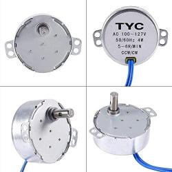 2PCS Synchronous Synchron Motor 50/60Hz AC 100~127V 4W 5-6RPM/MIN CCW/CW For Hand-Made, School Project, Model or Guide Motor (5-6RPM)