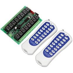 eMylo® DC 12V Wireless Remote Control Momentary Light Switch 16CH 433Mhz RF Relay Receiver with Transmitter