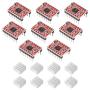 8PCS A4988 Stepstick Stepper Motor Driver Module with Heat Sink Compatible with 3D Printer Reprap, CNC Machine or Robotics