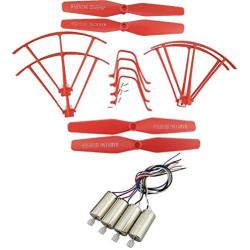 Upgraded Spare Parts Replacement for Syma X5UW X5UC RC Quadcopter Rc Helicopter Copter Toy Motor Main Blade Propellers Propeller Protectors Blades Frame Landing Skid with Screws Set (Red)