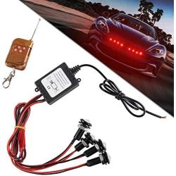 Yifengshun Super Bright 4 in 1 18MM Red LED Eagle Eye Strobe Warning Light DRL Daytime Running Reversing Light With Wireless Remote Control for Car Truck Motorcycle DC12V