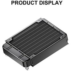 Clyxgs Water Cooling Radiator, 8 Pipe Aluminum Heat Exchanger Radiator with Fan for PC CPU Computer Water Cool System DC12V 80mm