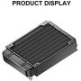 Clyxgs Water Cooling Radiator, 8 Pipe Aluminum Heat Exchanger Radiator with Fan for PC CPU Computer Water Cool System DC12V 80mm