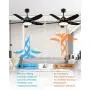 KAPOEFAN 46 Black Ceiling Fan with Lights and Remote, Flush Mount Ceiling Fan with Lights, Modern Ceiling Fan with Noiseless Reversible DC Motor - Adjustable Color Temperature - 6 Speeds -Timing Function for Indoor and Outdoor