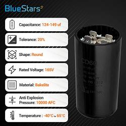 124-149 uf/MFD 165VAC Round Run Start Capacitor Replacement Part by BlueStars - Exact Fit for AC Motor Run or Fan Start and Cool or Heat Pump Air Conditioner