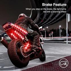 16pcs Motorcycle LED Light Kit, QIRUIMY Motorcycle Lights Underglow Kit with APP/IR/RF Wireless Remote Control, Bluetooth Neon Lights Strips for Harley Davidson Honda Kawasaki Suzuki