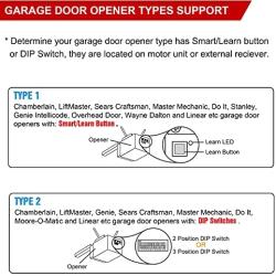 Pumier Universal Garage Door Keypad - Wireless, Keyless, Control up to 2 Door - Compatible with Chamberlain, Liftmaster, Sears Craftsman, Genie Overhead Door, Linear, Stanley, DIP Switch Openers