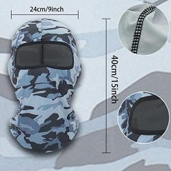 2 Pieces Bandana Face Hat for Outdoor Motorcycle Ski Mask Winter Sun Camouflage Face Cover for Sports Windproof Dustproof