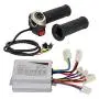 Brush Controller with Throttle Handle Kit, 24V 500W Durable Aluminum Alloy & Plastic Universal Brush Controller with LCD Display Electric Bicycle Modification Accessories