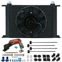 American Volt 25 Row 10An Engine Transmission Cooler Fan Fin Probe 180F Thermostat Wiring Kit