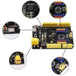 KEYESTUDIO Plus Board for Arduino UNO R3 with Type-C USB Cable, 3.3V 5V 1.5A Output Current, More Powerful Controller Board