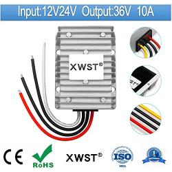 DC 12v 24V Step up to 36V Converter Regulator 10A 360W Power Supply Power Converter Waterproof Module Transformer Adapter for Motor Car Truck Vehicle Boat Solar System (12V24V to 36V 10A)
