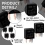 5 Pin 12V Relay 12V 30A Relay Multi Purpose Automotive Relay Black Starter Relay Car Heavy Duty Relay for Car Motor Automotive Replacement Accessories (4 Pieces)