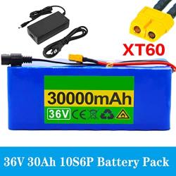 Jieoto 36V E-Bike Battery 30AH 10S6P Waterproof Li-ion Battery with 42V 2A Charger for Go-Kart Electric Street Bikes Electric Boat Scooter 1000W 750W 500W 350W 250W Motor