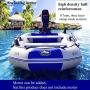 Inflatable Boat Set 2-3 Person Thickened Fishing Boat Hard Inner Bottom Floor Boat with 3 Separate Air Chambers