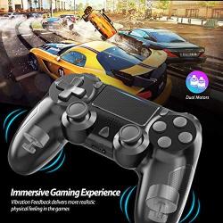 YCZHDV Wireless Game Controller Compatible with P-S4 Controller, Wireless Remote Joystick for P-S4/Pro/Slim(Black)