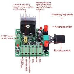 DC 5-12V/15-160V Stepper Motor Drive,PWM Adjustable Stepper Motor Controller Signal Generator Speed Regulator