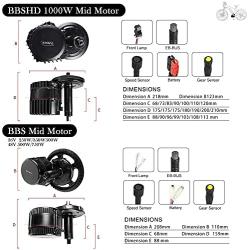 BAFANG 36V/48V Ebike Motor Mid Drive BBS/BBSHD Motor Front and Rear Wheel Hub Motor Electric Bike Engine 250W 350W 500W 750W 1000W