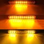 Yifengshun 12-LED Amber Emergency Strobe Light Bar, 18 Flashing Modes Ultra Thin Surface Mount Flashing Grille Light Beacon Hazard Warning Lights for Car Vehicle SUV Truck Pickup ATVs (2pcs)