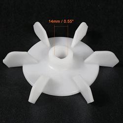 uxcell Motor Fan Blade 115mmx14mm D Shape Bore White Engineering Plastic with 6 Vanes 2pcs