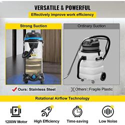 VEVOR Dust Extractor, 11 Gallon Wet & Dry HEPA Filter, Automatic Dust Cleaning, 1200W Powerful Motor Vacuum Cleaner,Heavy-Duty Shop Vacuum with Attachments