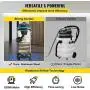 Extracteur de poussière VEVOR, 11 Gallons Filtre HEPA Humide et Sec, Nettoyage Automatique de la Poussière, Aspirateur Puissant 1200W, Aspirateur Industriel avec Accessoires