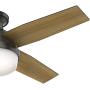 Hunter Dempsey Indoor Low Profile Ceiling Fan with LED Light and Remote Control
