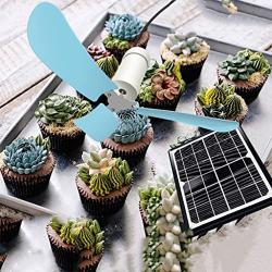 Utopone Small Solar Ceiling Fan USB Interface can Charge Mobile Phone Easy to Start Ceiling Fan Rotary Button Stepless Speed Regulation Round Edge Treatment Built-in Hook