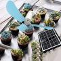 Utopone Small Solar Ceiling Fan USB Interface can Charge Mobile Phone Easy to Start Ceiling Fan Rotary Button Stepless Speed Regulation Round Edge Treatment Built-in Hook