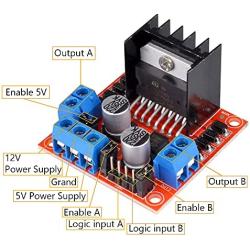 4 Pack L298N H Bridge Motor Driver Controller Board Dual Stepper Drive Control Module for Raspberry Pi, Smart Robot Car, UNO, Mega2560