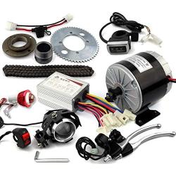 L-faster 24V36V 350W Small Electric Motor Without Gearbox Scooter 25H Chain Drive with Chain Wheel and Freewheel Upgrade Electric Bicycle
