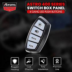 Astro 400 4 Gang LED Push Button Switch Box Panel – Motorcycle Handlebar Mount - Emergency Car Light Controller With 4 Backlit Control Buttons - Universal Switch Box, SUV, ATV, Bike, Motorcycle, Truck